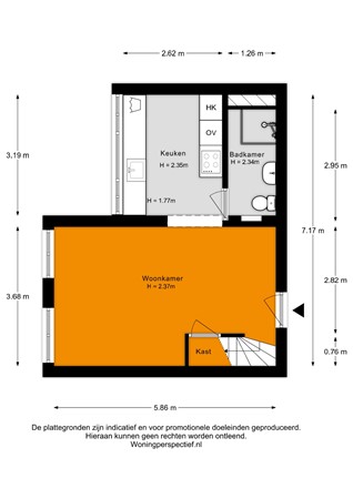 Floorplan - Westeinde 83I, 2371 AZ Roelofarendsveen